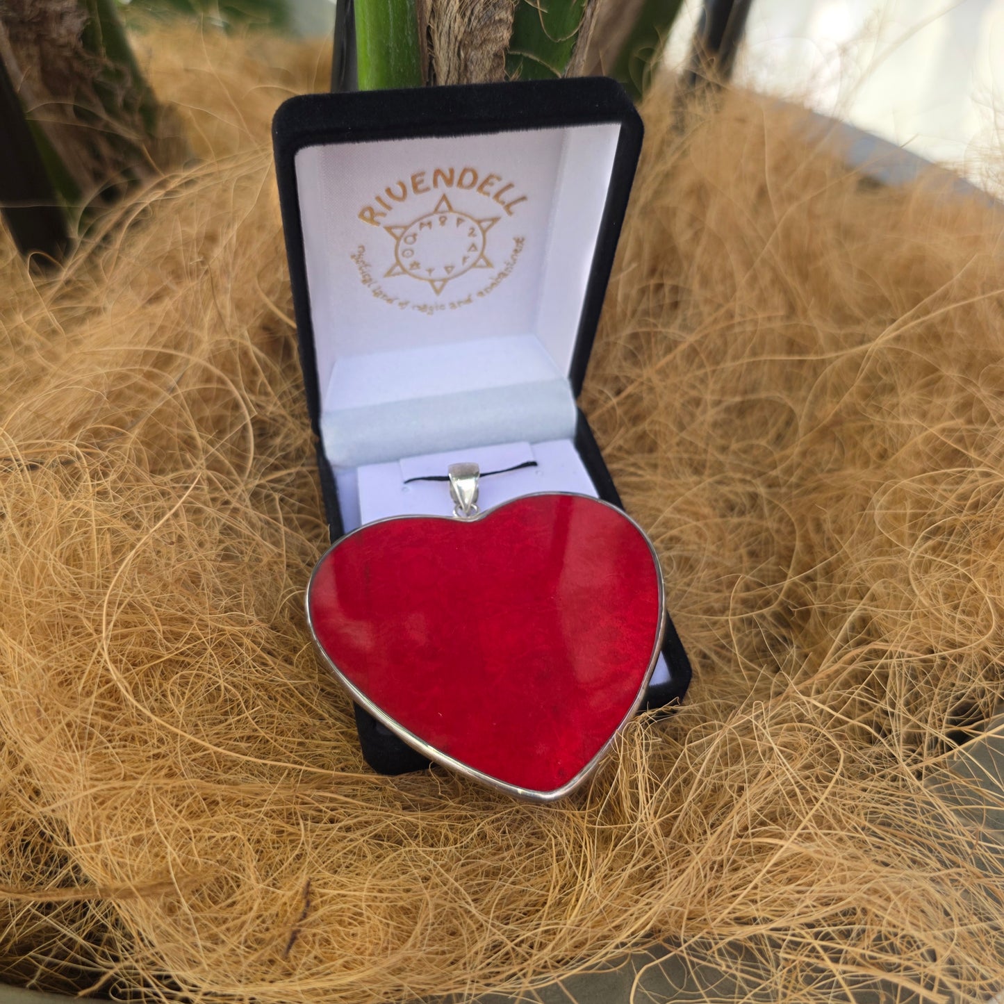 Red Coral Pendant -Heart