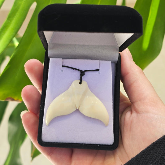 Bone Whale Tail Pendant