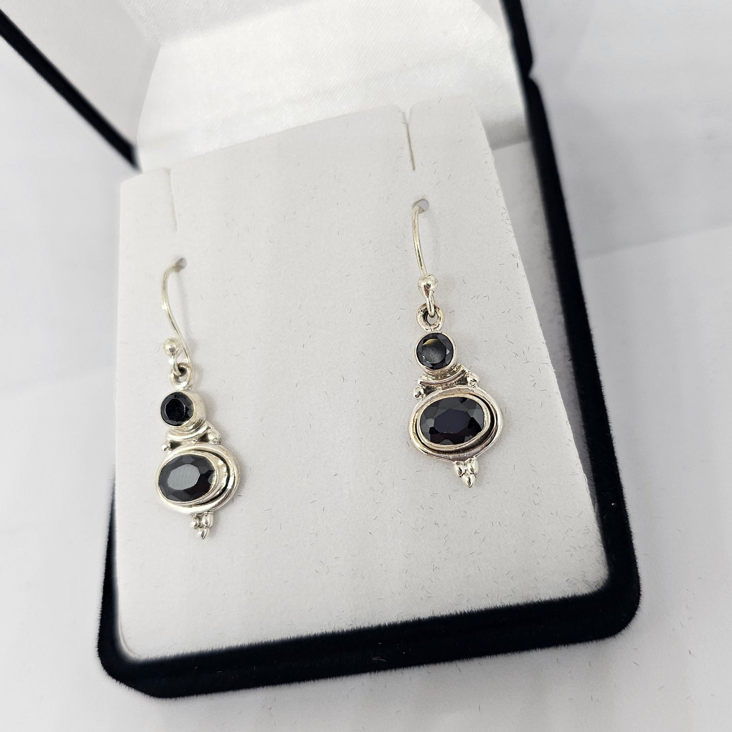 Black Onyx Sterling Silver Earrings - Rivendell Shop