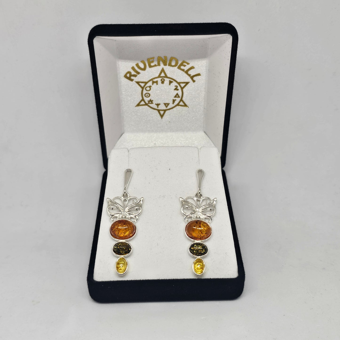 Amber Butterfly Earrings - Rivendell Shop