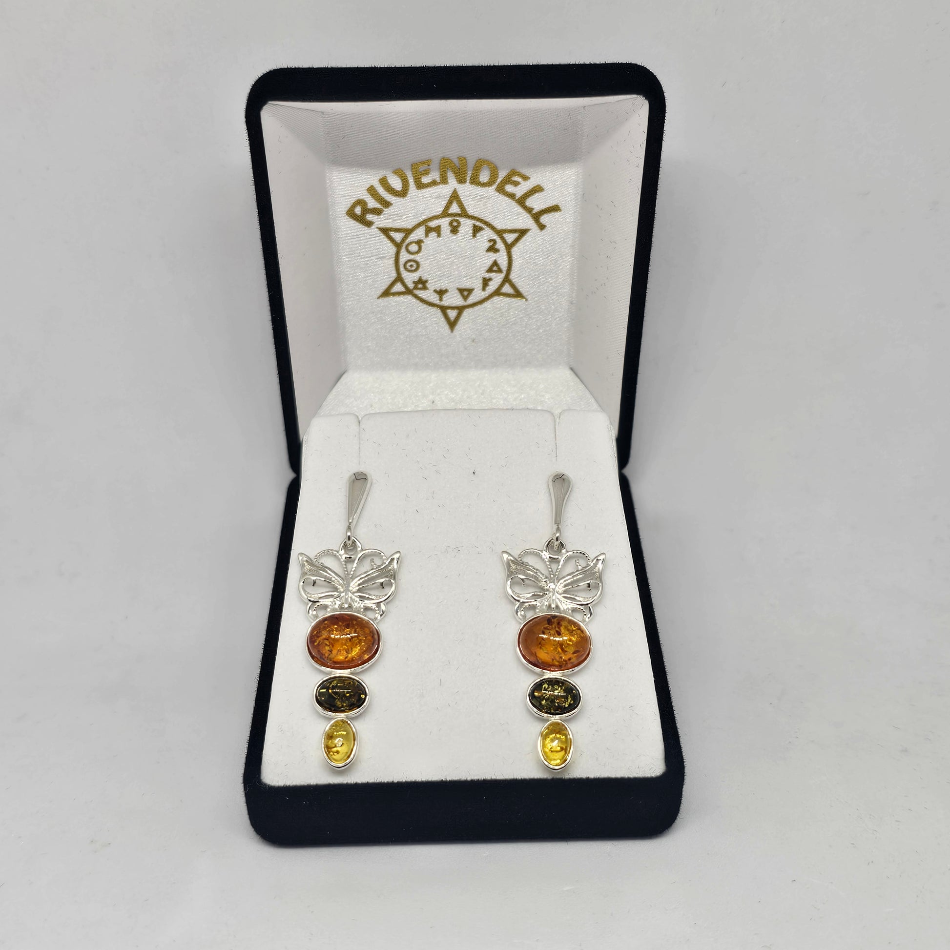 Amber Butterfly Earrings - Rivendell Shop