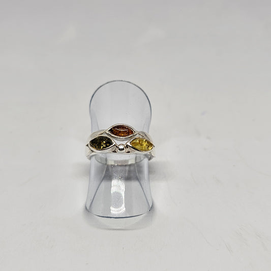Amber Sterling Silver Ring - Rivendell Shop