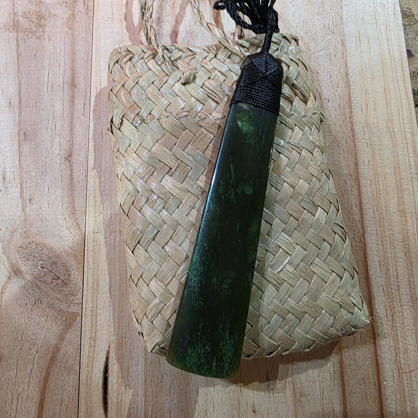 Extra Large Greenstone Toki Pendant 120x27 mm