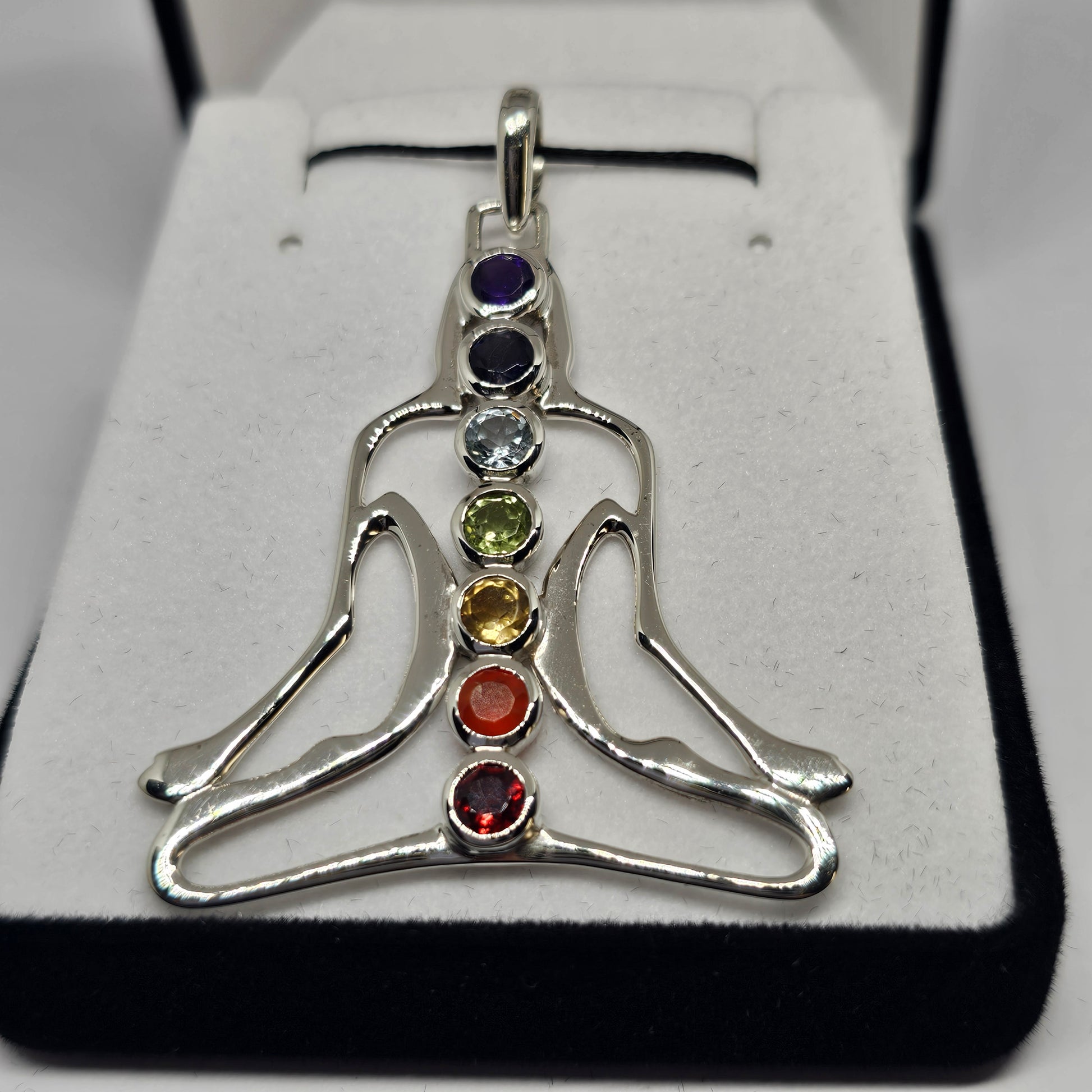 Chakra Meditation Sterling Silver Pendant - Rivendell Shop