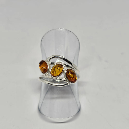 Amber Sterling Silver Ring - Rivendell Shop