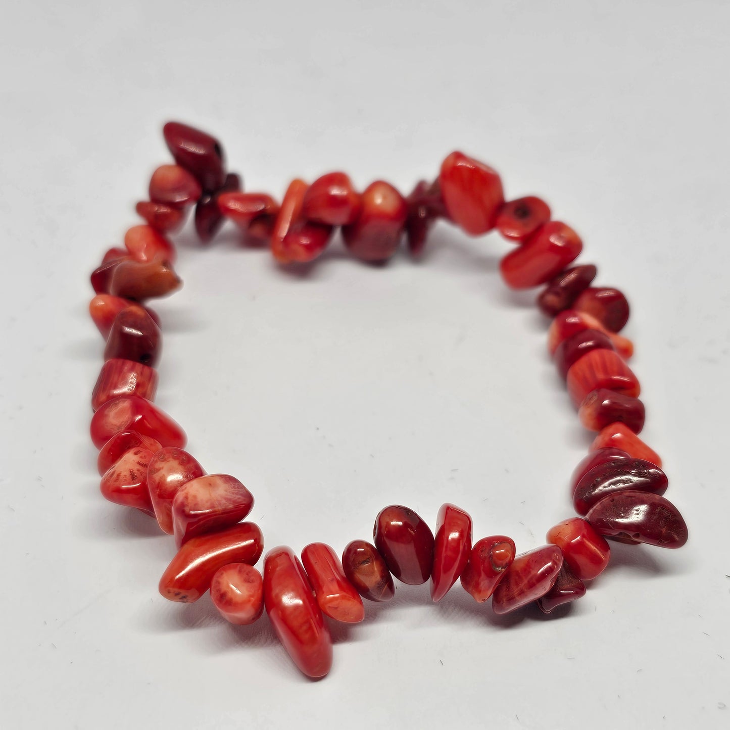 Red Coral Chip Bracelet - Rivendell Shop
