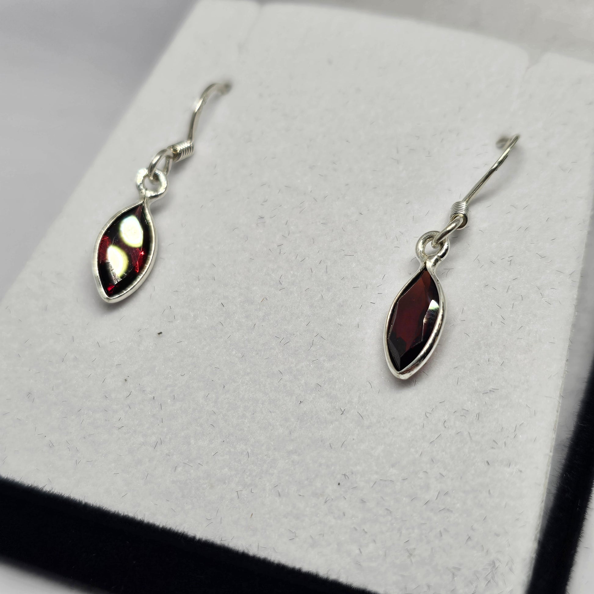 Garnet Sterling Silver Earrings - Rivendell Shop