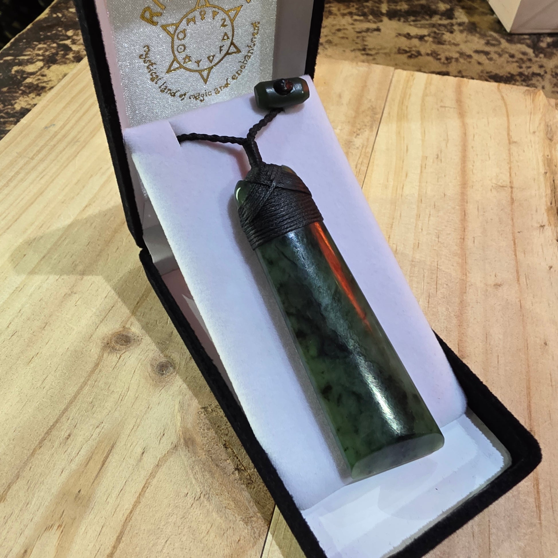 Greenstone Toki Pendant Oblique Cut 80x30mm - Rivendell Shop