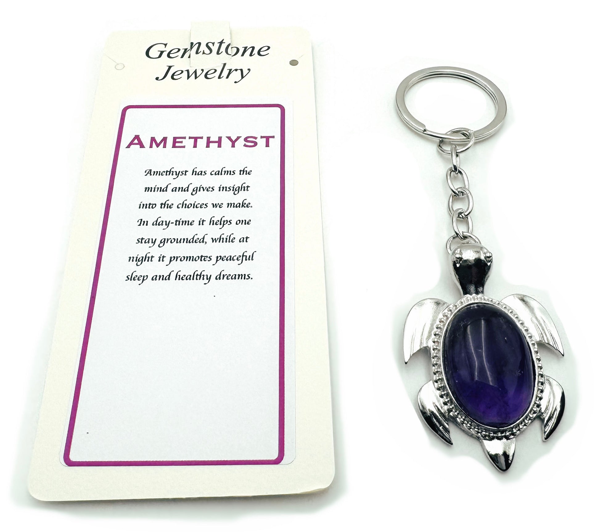 Keyring Turtle Amethyst - Rivendell Shop