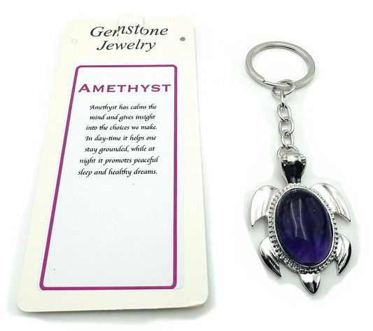 Keyring Turtle Amethyst - Rivendell Shop