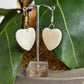 Handcarved Bone Earrings - Carved Heart - Rivendell Shop