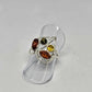Amber Sterling Silver Leaf Detail Ring - Rivendell Shop