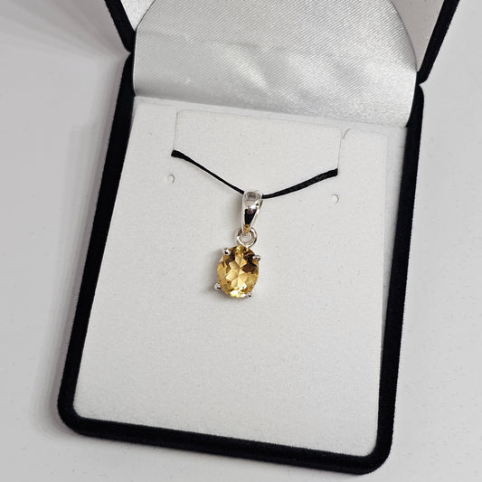 Citrine Sterling Silver Pendant - Rivendell Shop