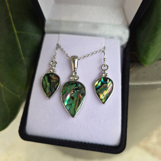 Paua Set Pendant & Earrings - Rivendell Shop