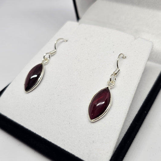 Garnet Sterling Silver Earrings