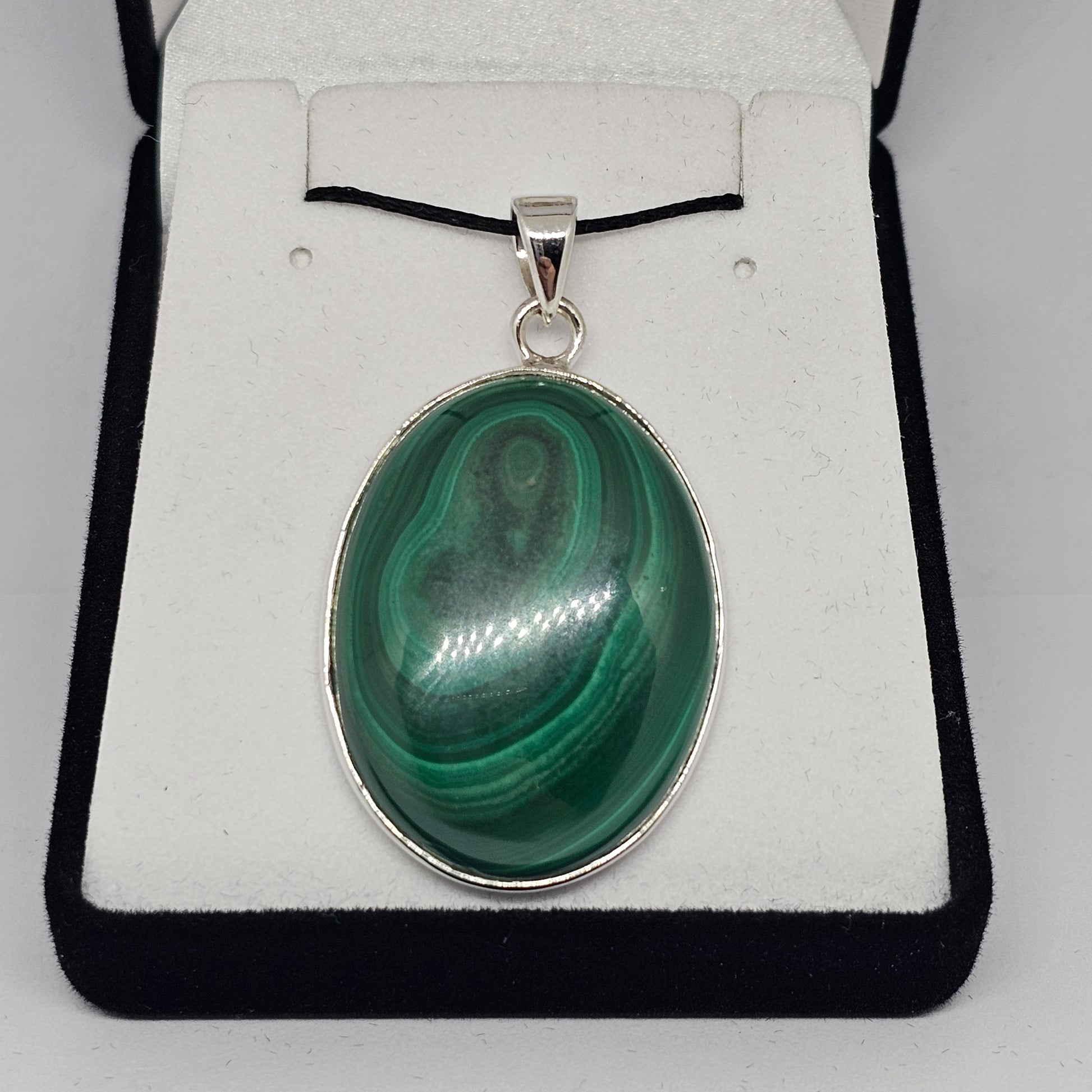 Malachite Sterling Silver Pendant - Rivendell Shop