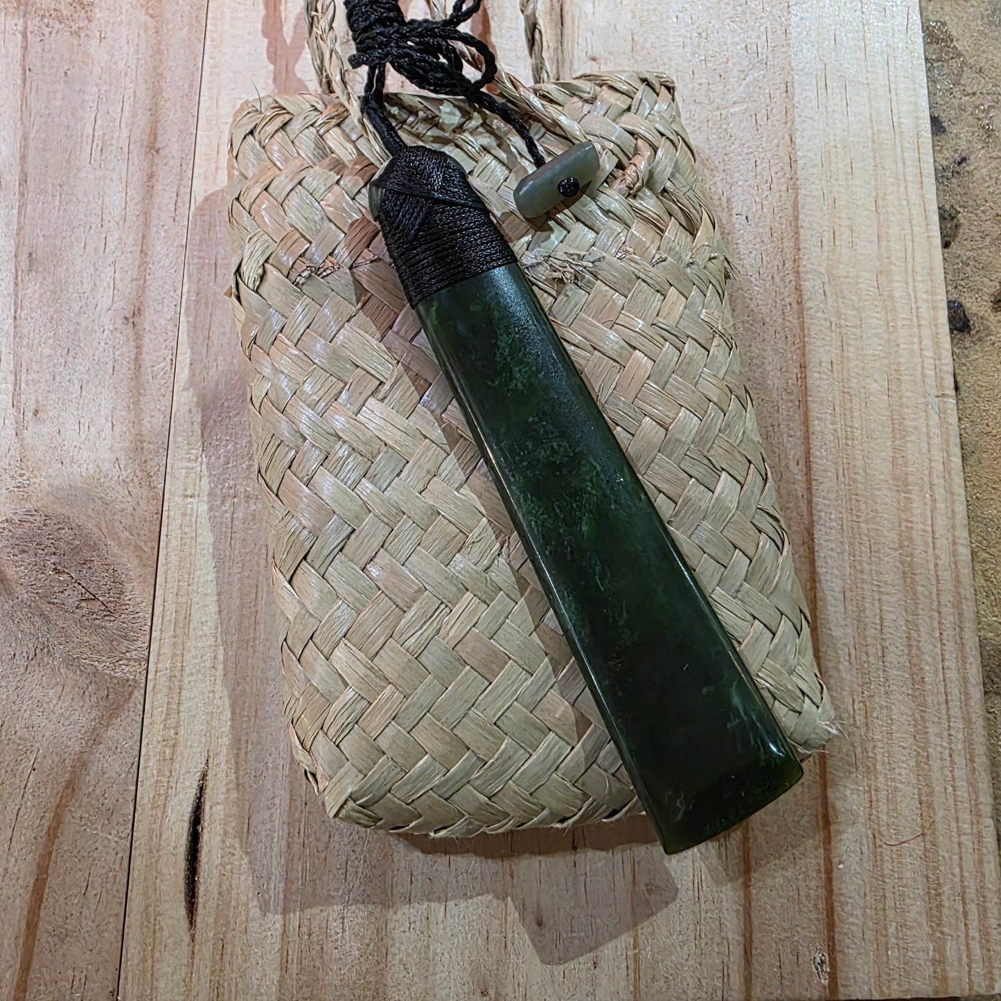 Extra Large Greenstone Toki Pendant 130x28 mm