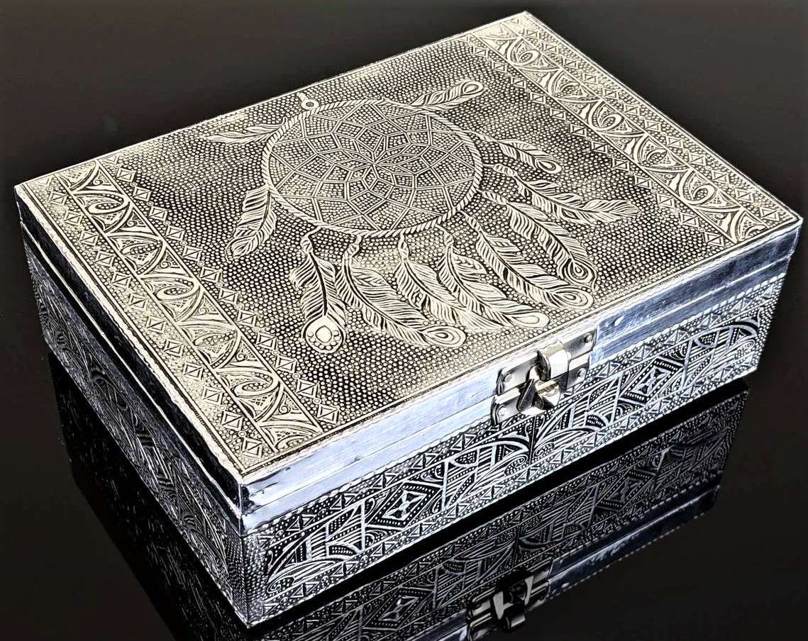 Silver Jewellery Box Dreamcatcher - Rivendell Shop