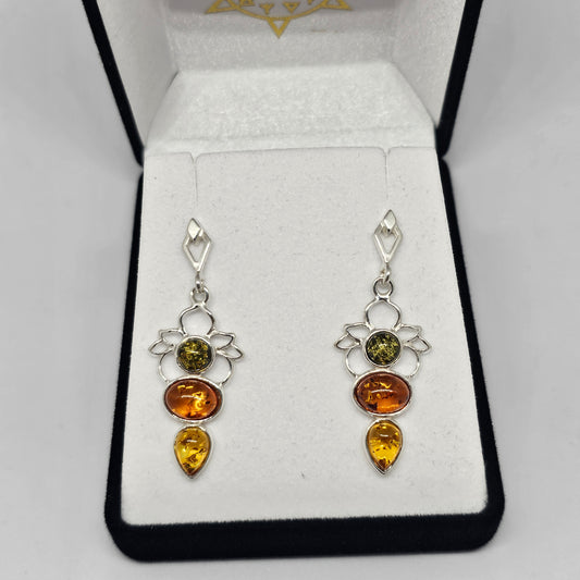 Amber Earrings - Sterling silver 925 - Rivendell Shop