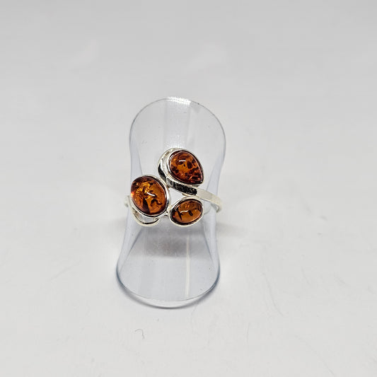 Amber Sterling Silver Ring - Rivendell Shop