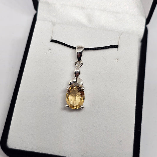 Citrine Sterling Silver Pendant - Rivendell Shop