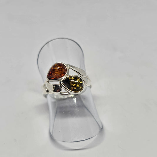 Amber Sterling Silver Ring - Rivendell Shop