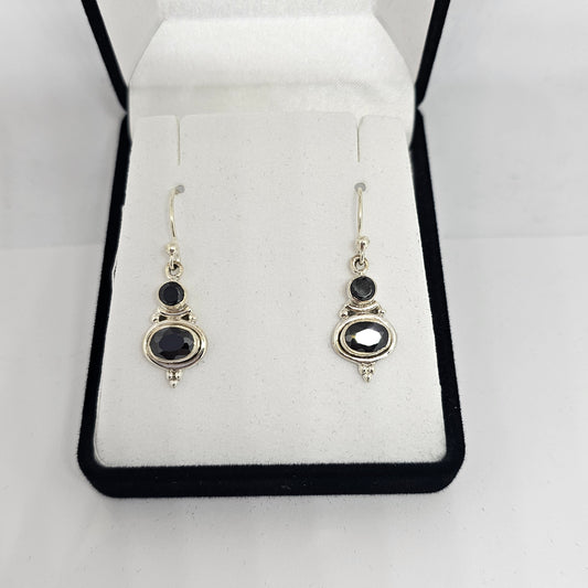Black Onyx Sterling Silver Earrings - Rivendell Shop