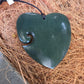 Heart Greenstone Pendant with Koru Indentation - Rivendell Shop