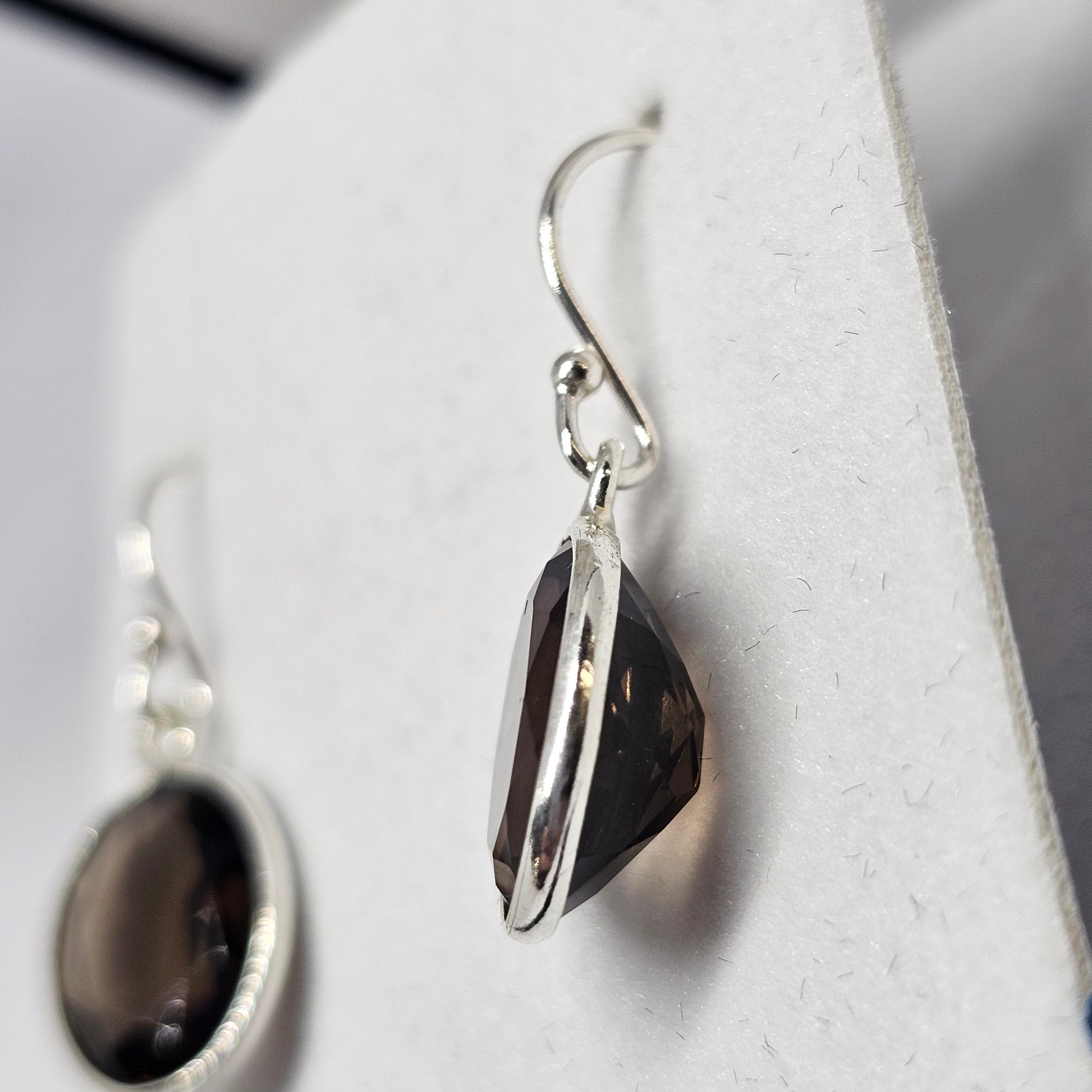 Smoky Quartz Sterling Silver Earrings - Rivendell Shop