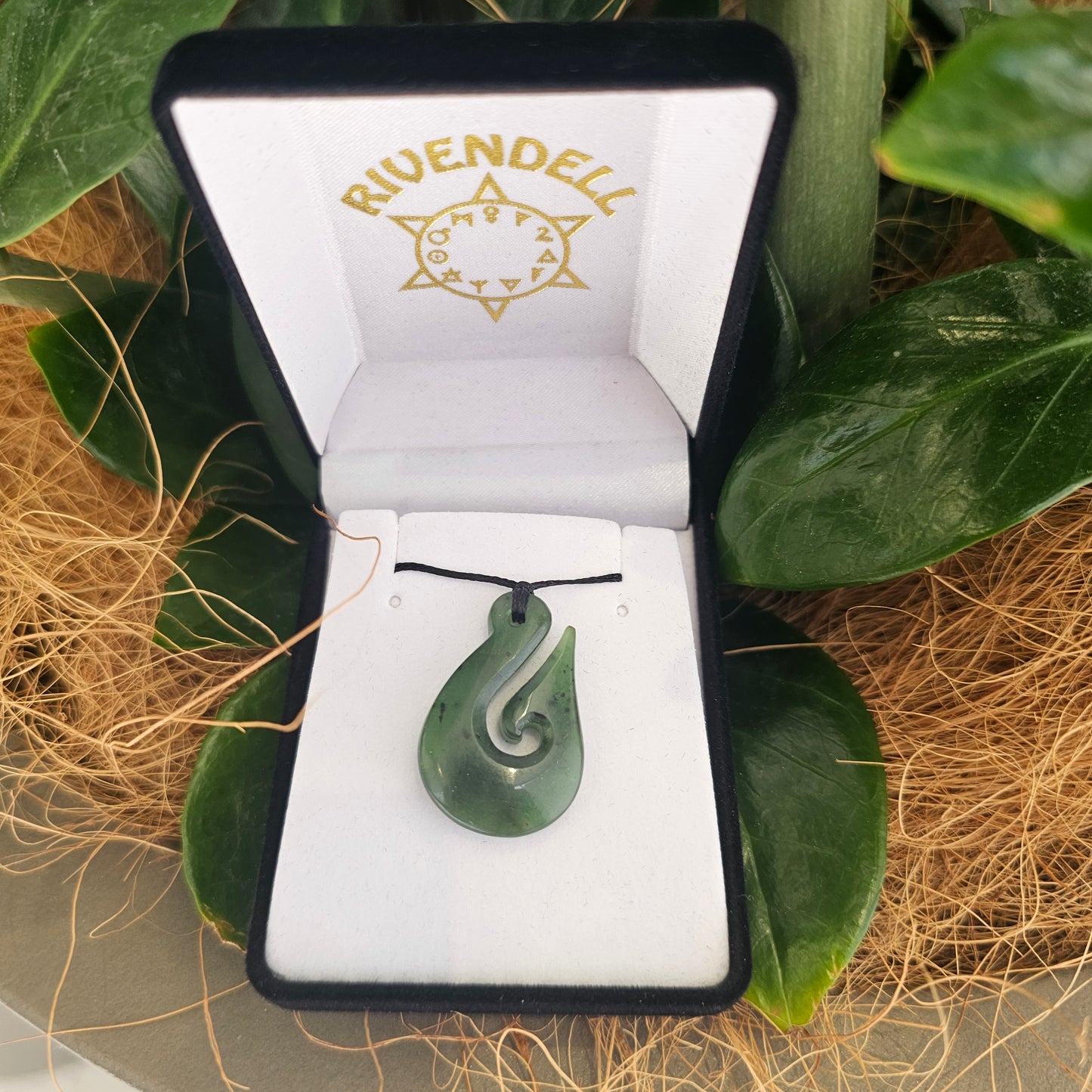 Greenstone Hei Matau (Fish Hook) Pendant