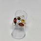 Amber Sterling Silver Leaf Detail Ring - Rivendell Shop