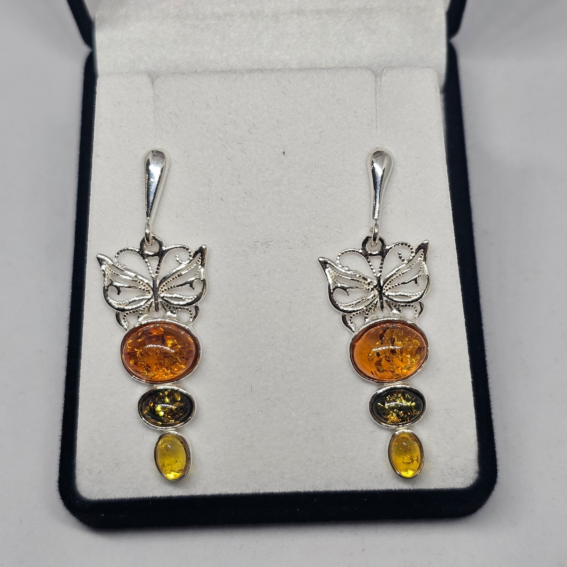 Amber Butterfly Earrings - Rivendell Shop