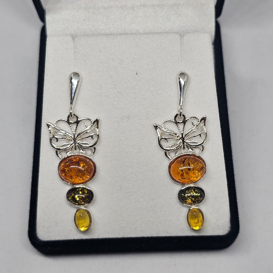 Amber Butterfly Earrings - Rivendell Shop