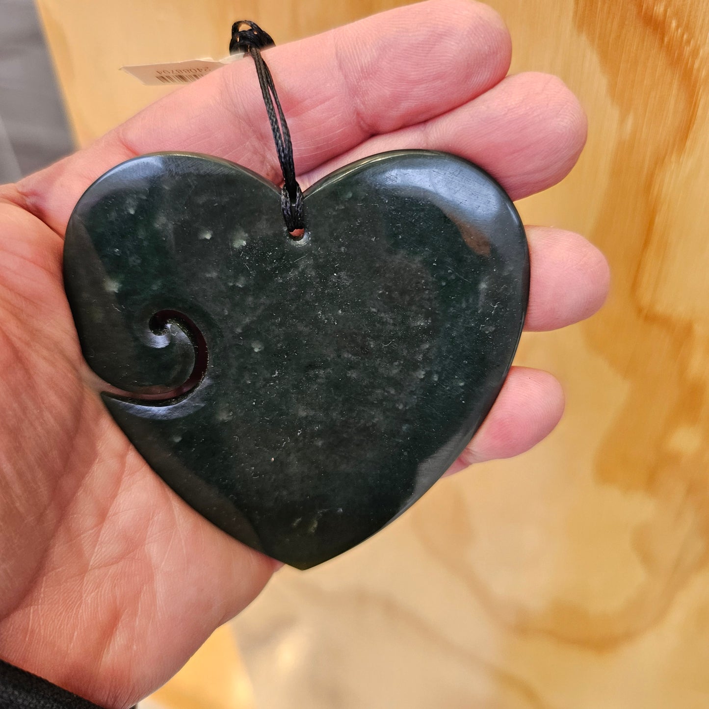 Heart Greenstone Pendant with Koru Indentation