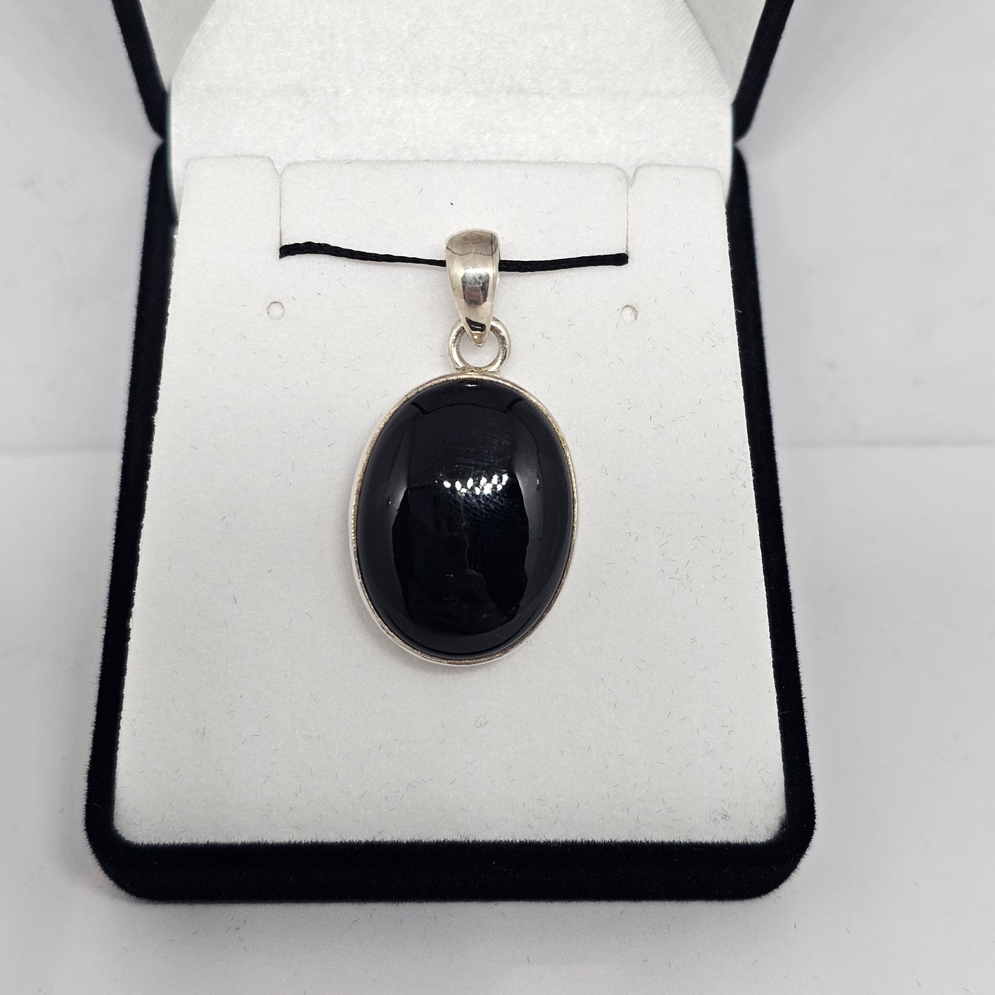 Black Onyx Sterling Silver Pendant - Rivendell Shop