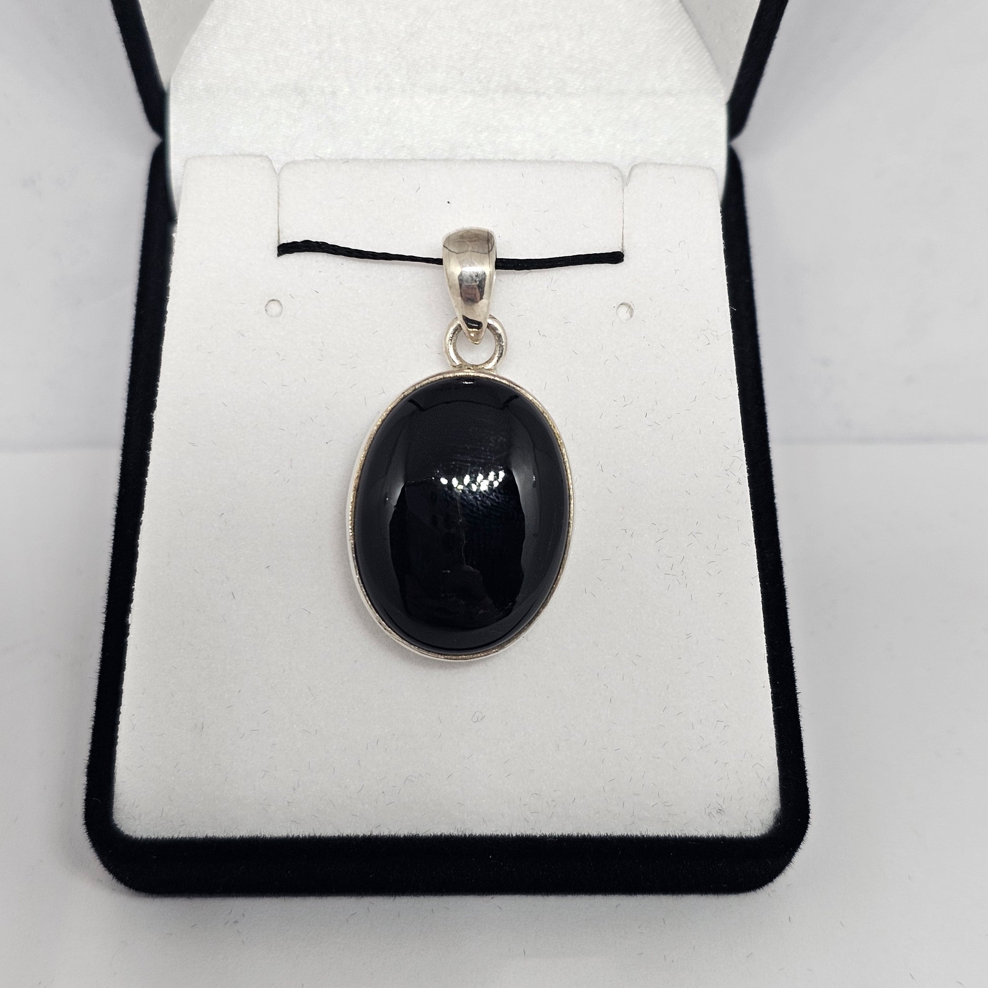 Black Onyx Sterling Silver Pendant - Rivendell Shop