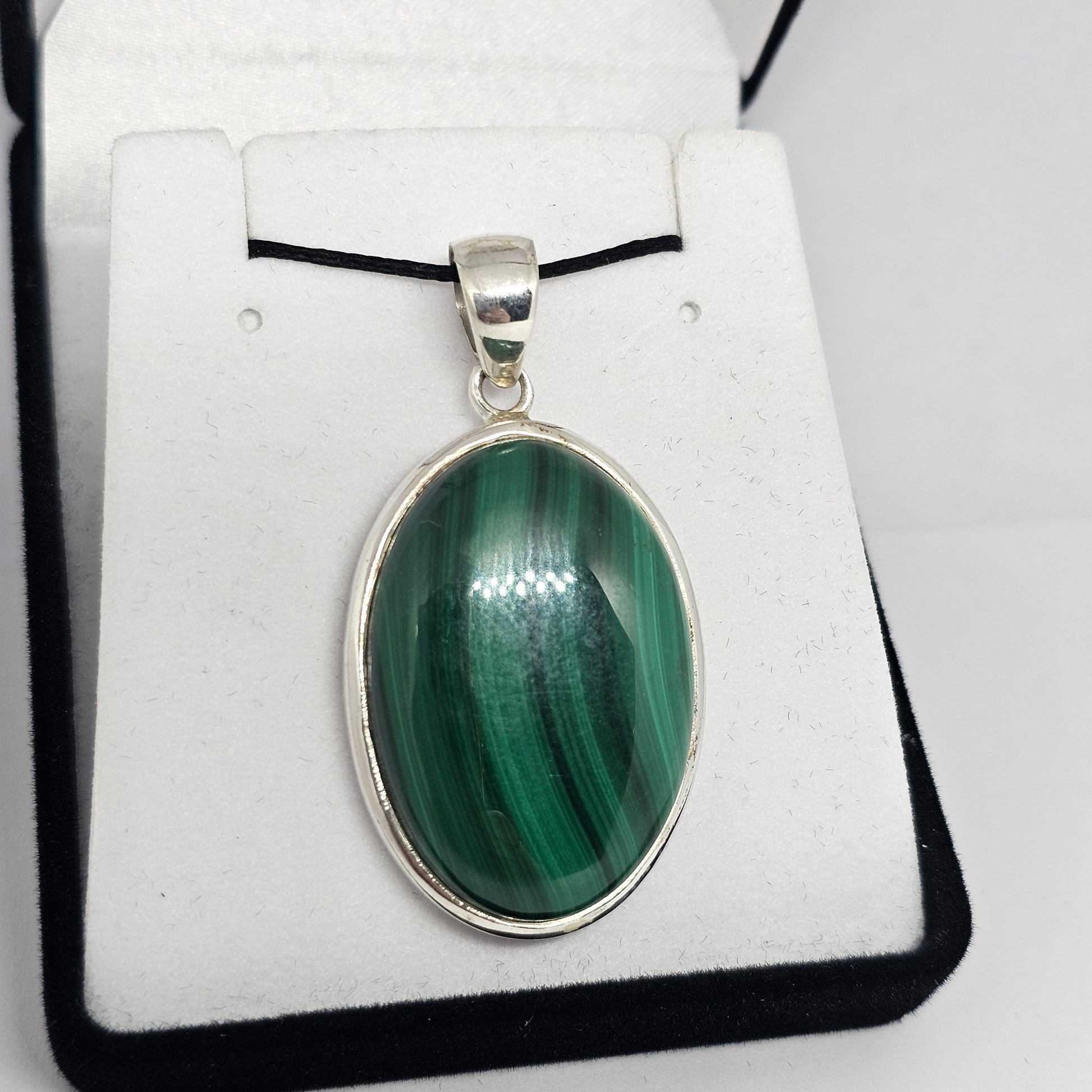 Malachite Sterling Silver Pendant - Rivendell Shop