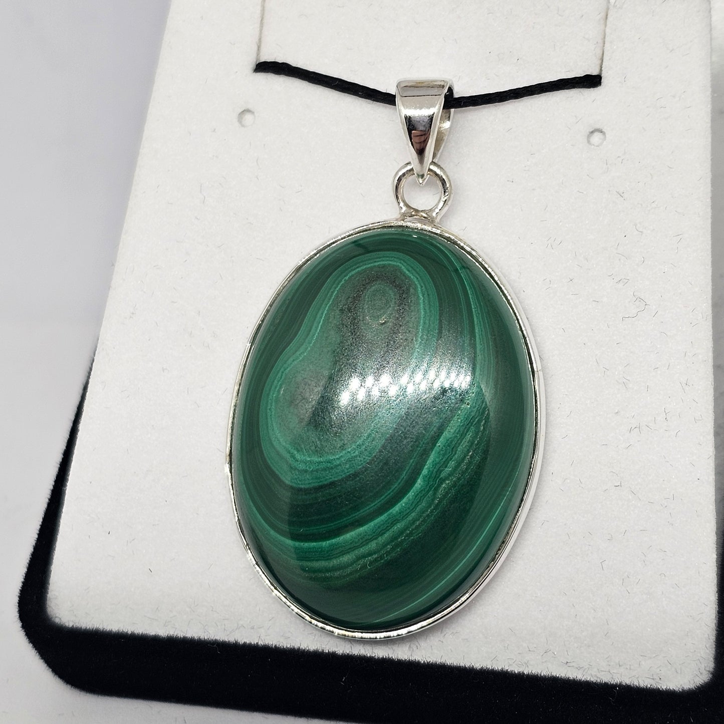 Malachite Sterling Silver Pendant - Rivendell Shop