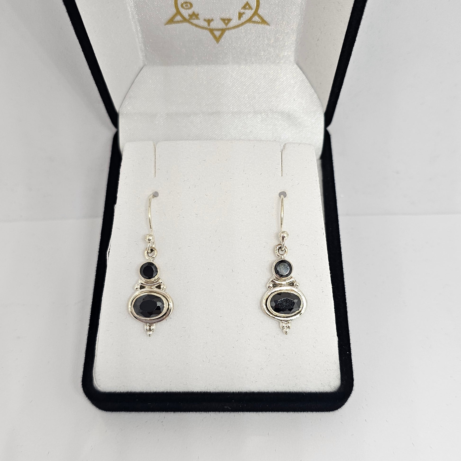 Black Onyx Sterling Silver Earrings - Rivendell Shop