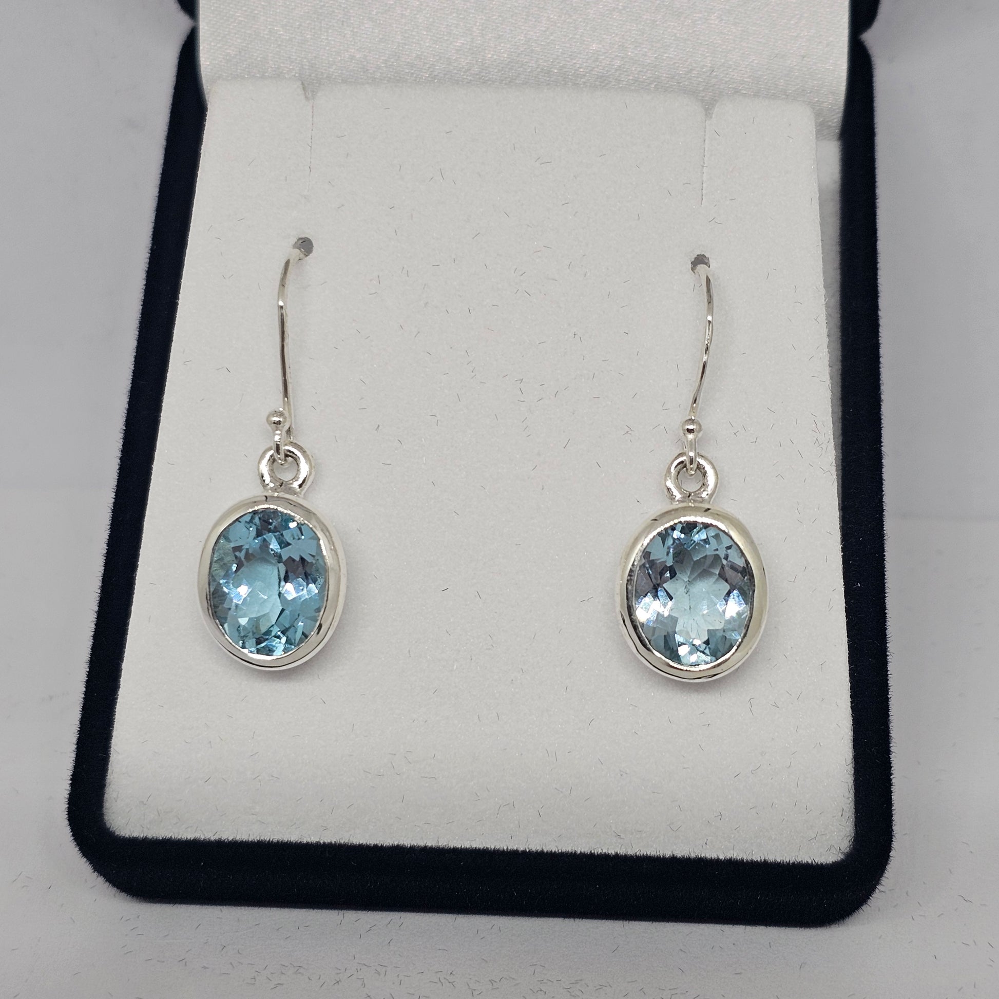 Blue Topaz Sterling Silver Earrings - Rivendell Shop