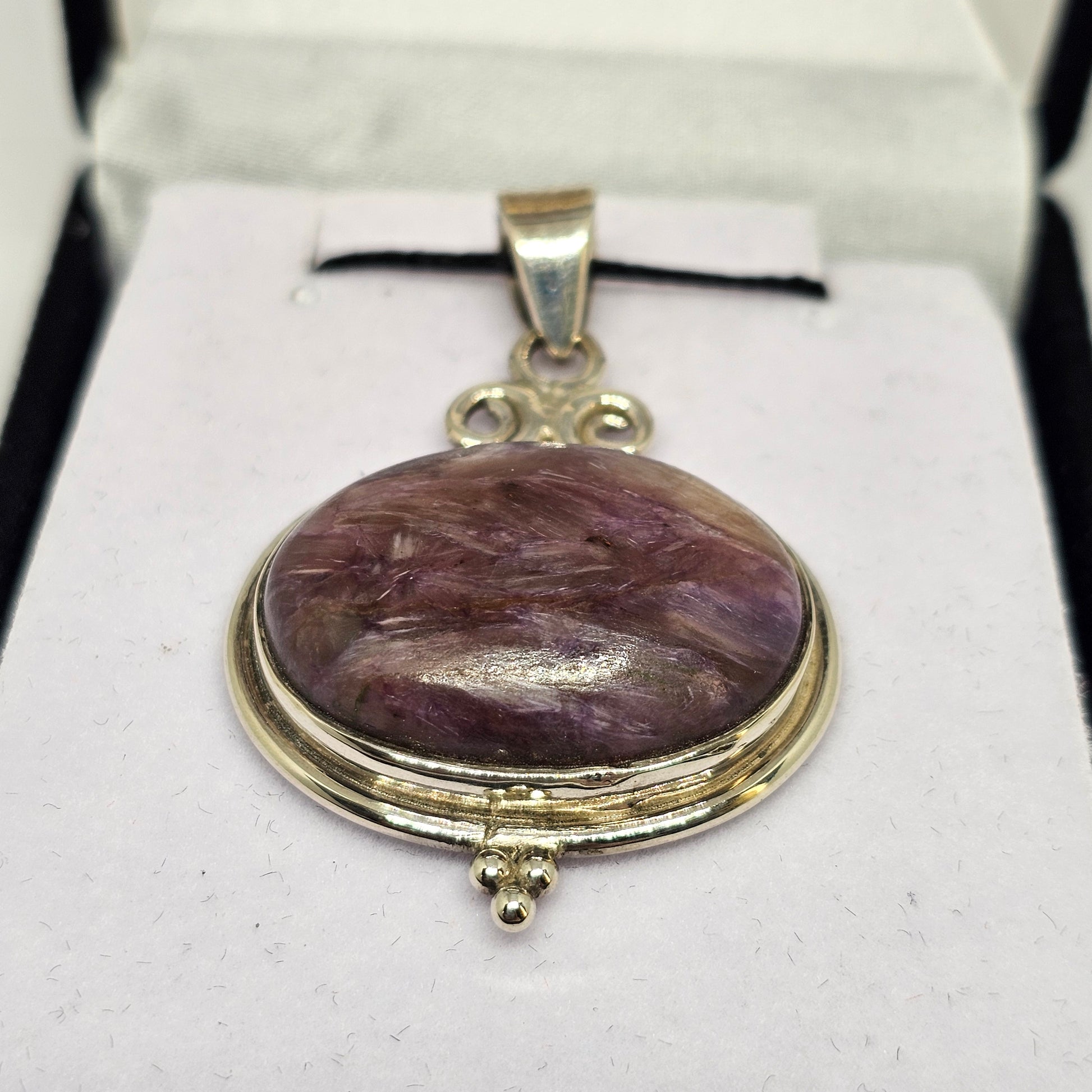 Charoite Sterling Silver Pendant - Rivendell Shop