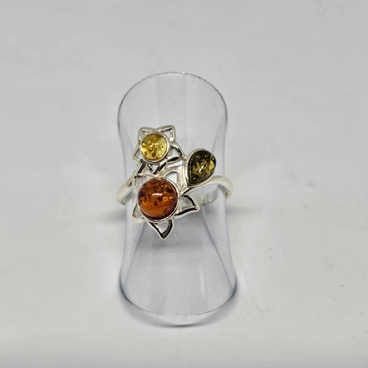Amber Sterling Silver Ring - Rivendell Shop