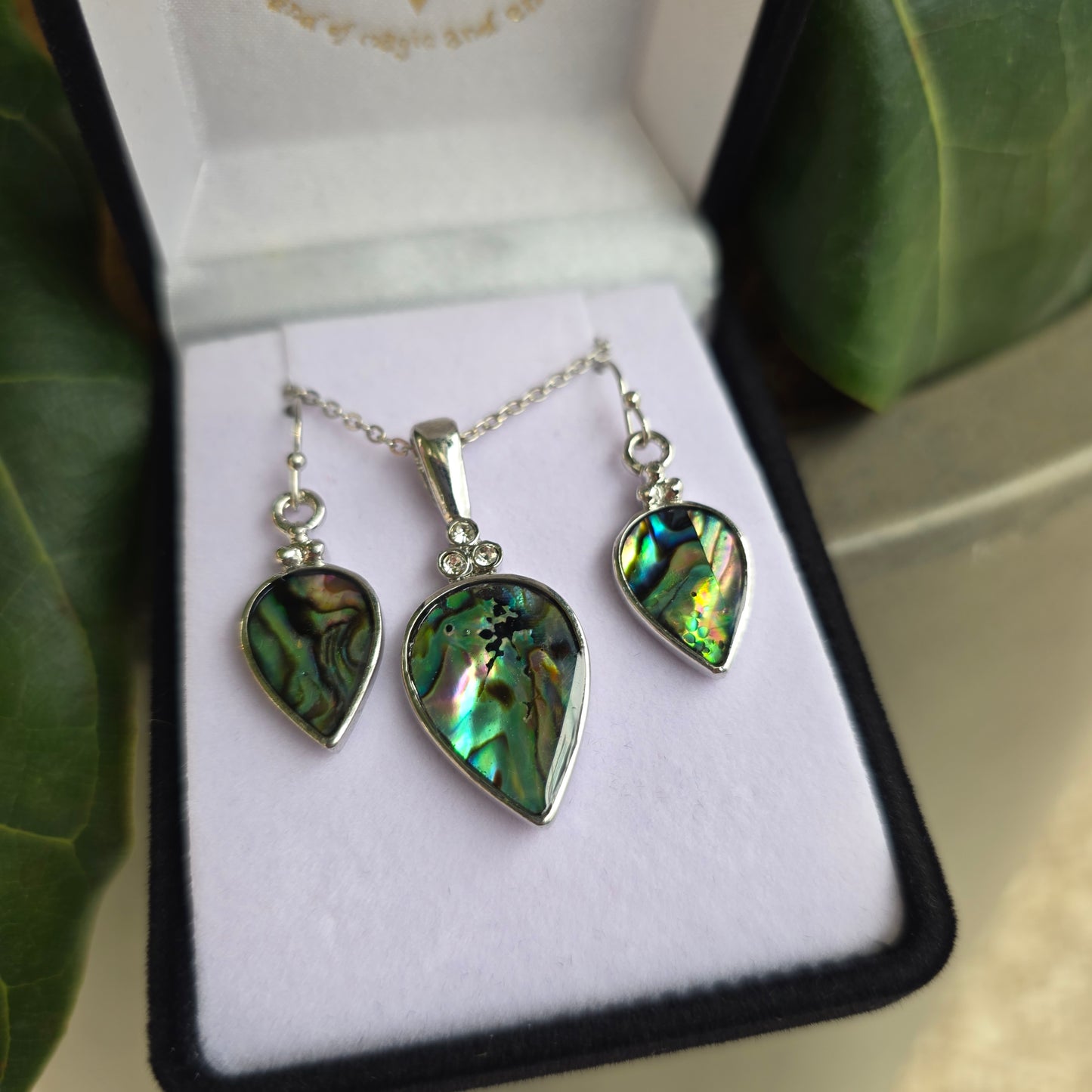 Paua Set Pendant & Earrings