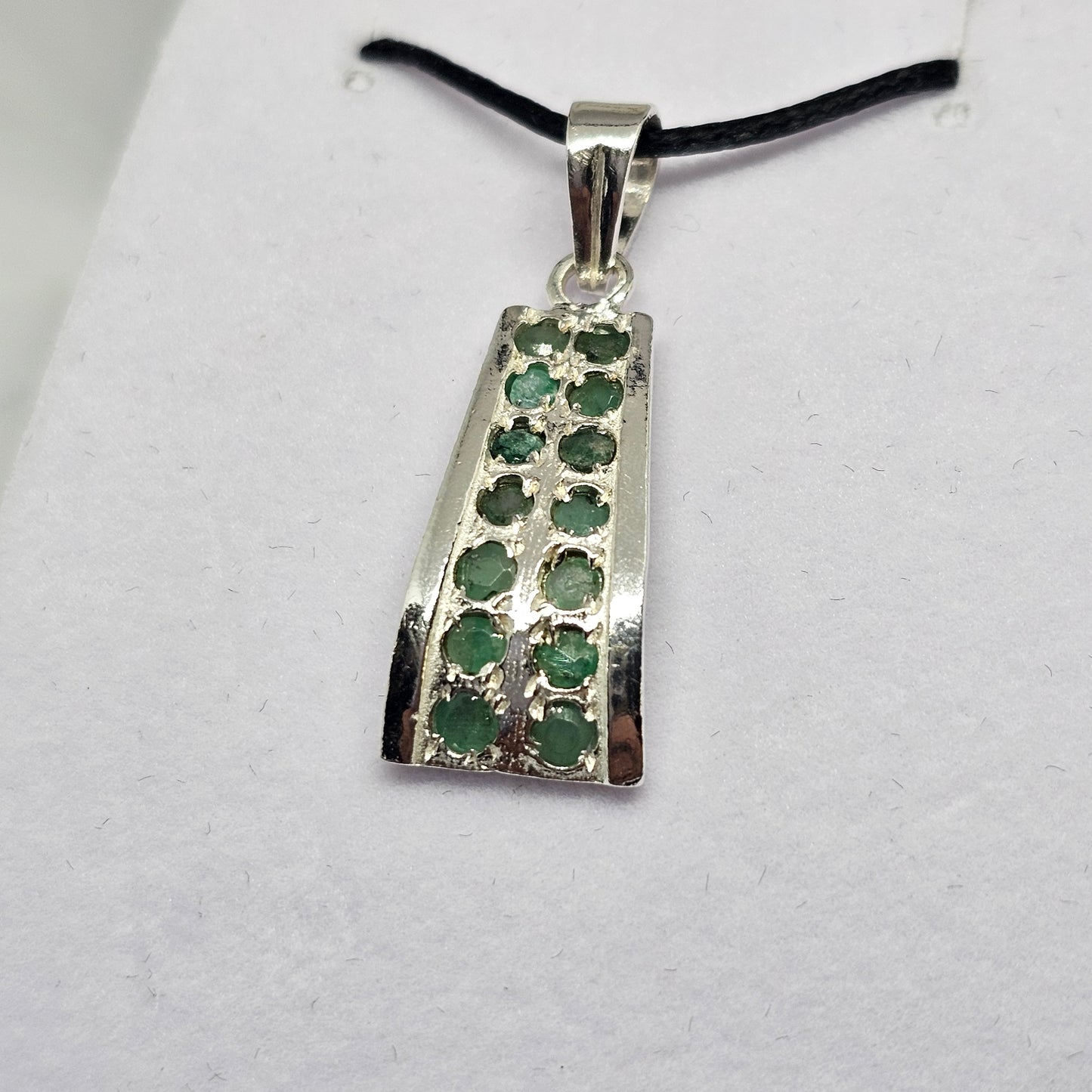 Emerald Sterling Silver Pendant - Rivendell Shop