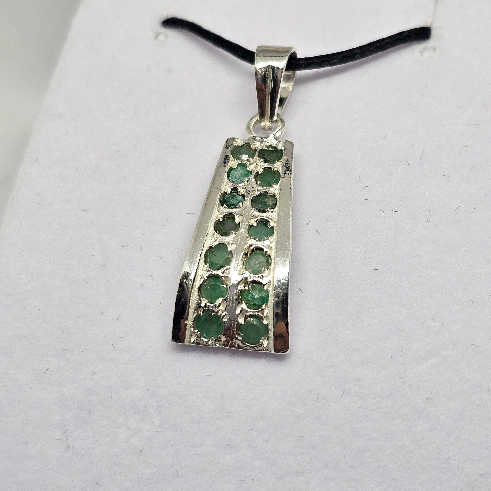 Emerald Sterling Silver Pendant - Rivendell Shop