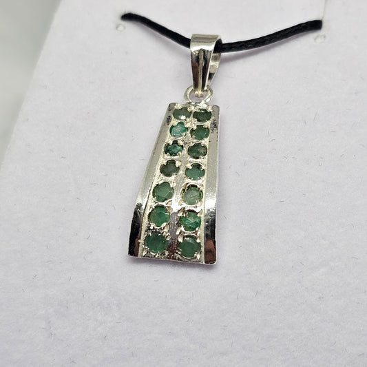 Emerald Sterling Silver Pendant - Rivendell Shop