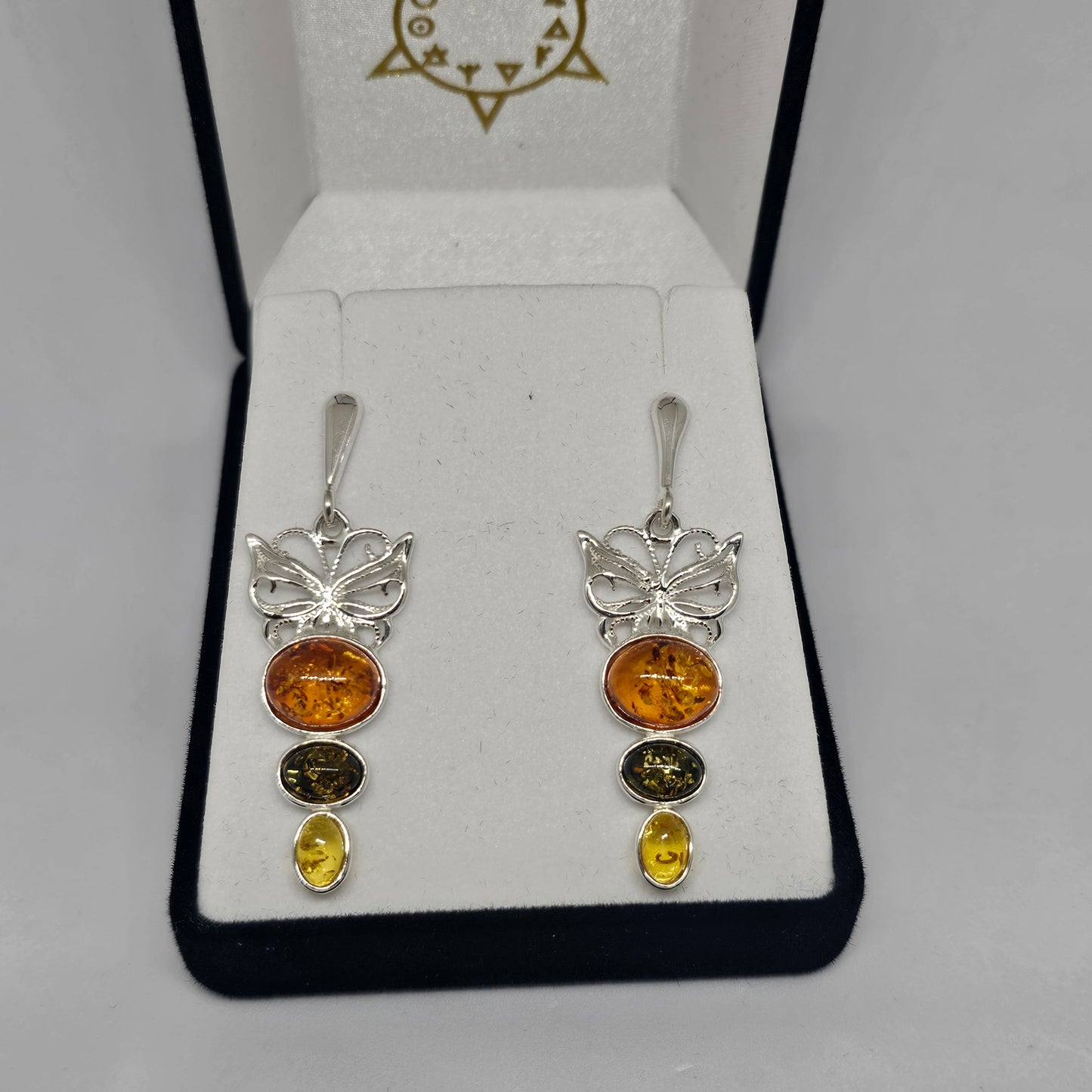 Amber Butterfly Earrings - Rivendell Shop