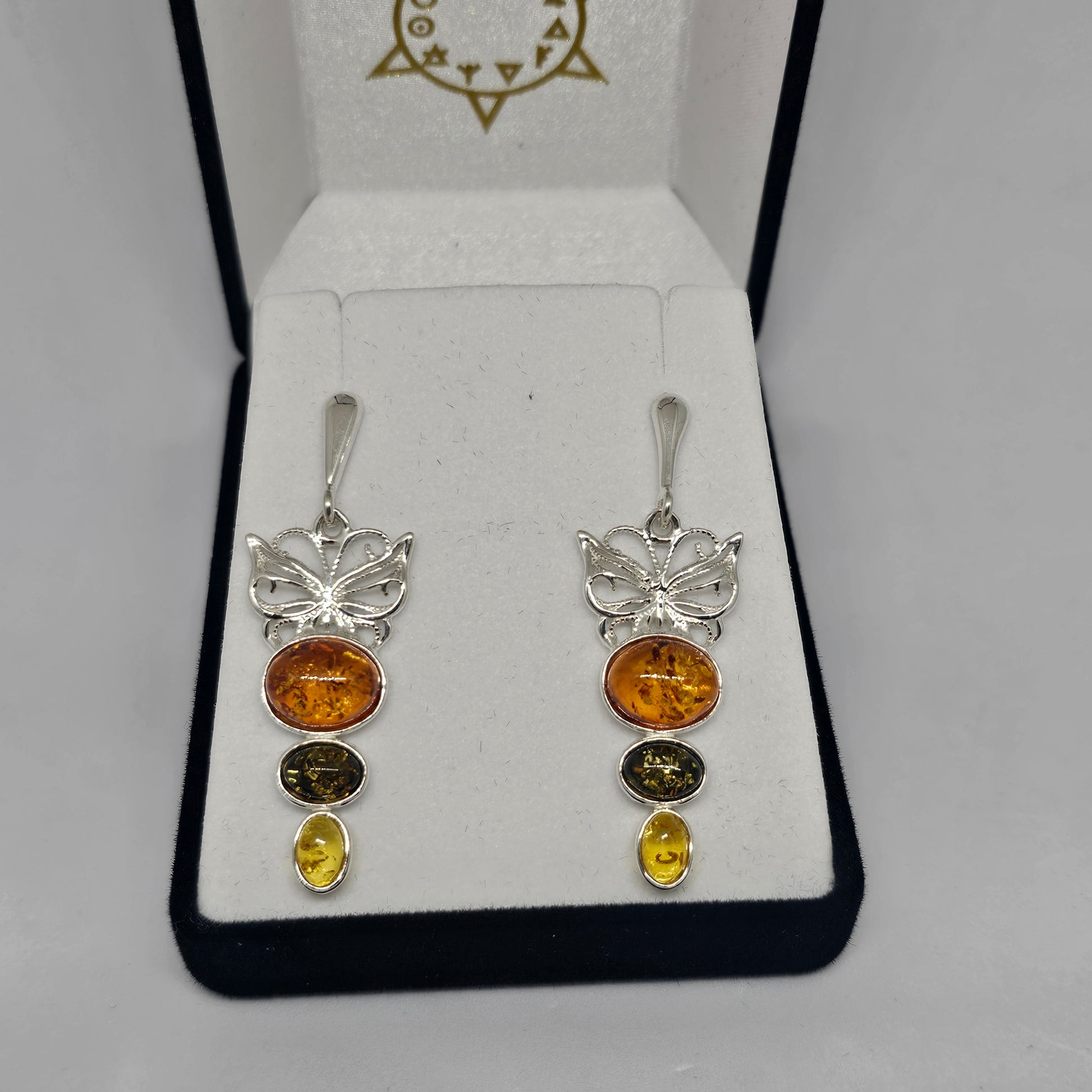 Amber Butterfly Earrings - Rivendell Shop