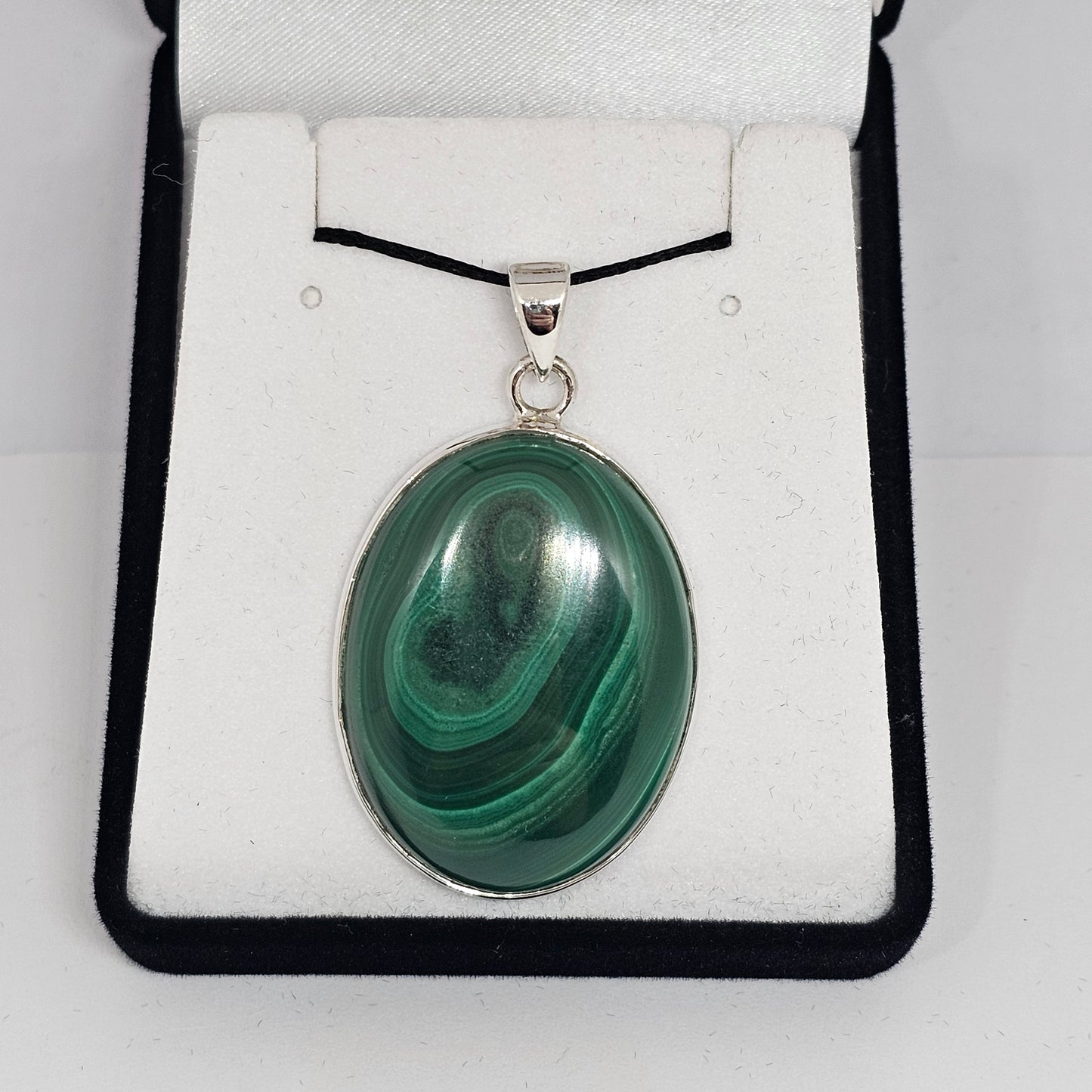 Malachite Sterling Silver Pendant - Rivendell Shop