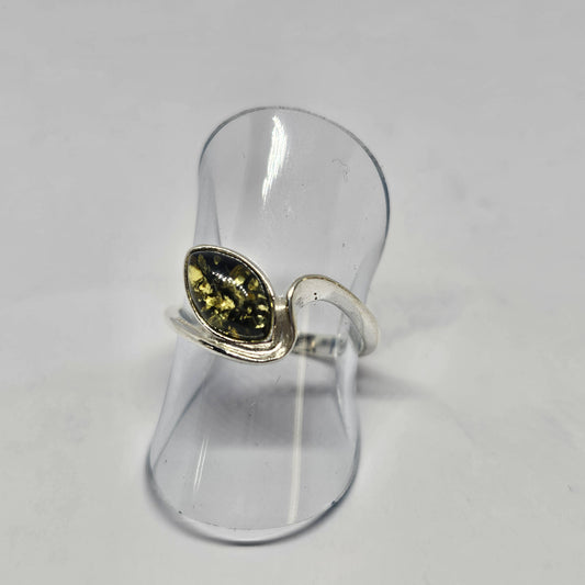 Amber Sterling Silver Ring - Rivendell Shop